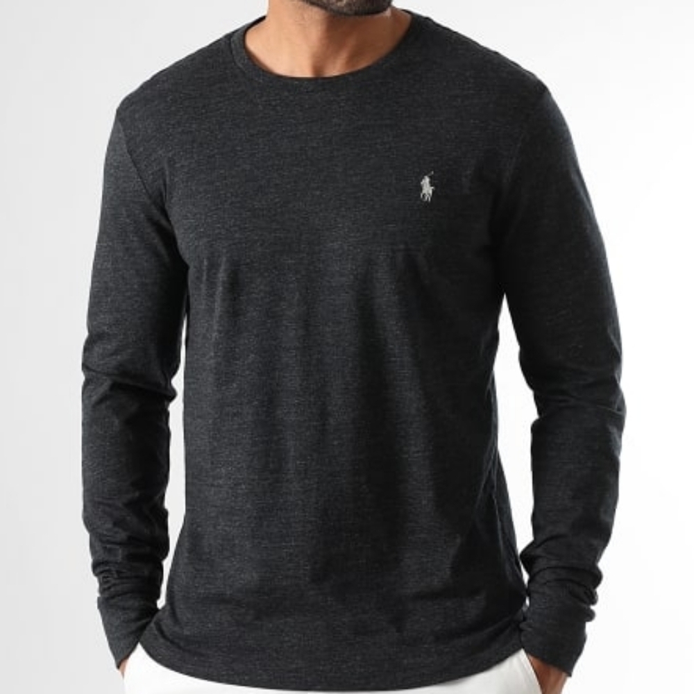 Polo by Ralph Lauren Men's Dark Gray Long Sleeve Knit Shirt Nwot